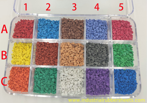 70 Shore A Colored EPDM Rubber Granules with 18% EPDM Content Made from Virgin EPDM for Running Tracks and Playgrounds