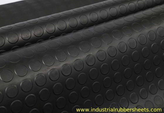 Industrial Use Anti Slip Floor Mat Round Button Rubber Ground Sheet 3mm