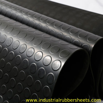 Industrial Use Anti Slip Floor Mat Round Button Rubber Ground Sheet 3mm