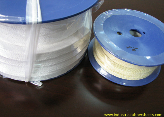 Imballaggio del teflon intrecciato grata bianca, imballaggio di PTFE con l'olio o senza olio