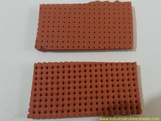 Foglio di gomma di schiuma di silicone perforato beige / rosso / grigio, foglio di gomma di spugna di silicone dimensioni 10 mm x 0,9 m x 1,8 m