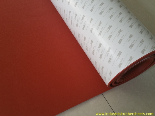 Strato industriale della gomma espansa del silicone del vergine del grado 100% con rosso adesivo di 3M della protezione