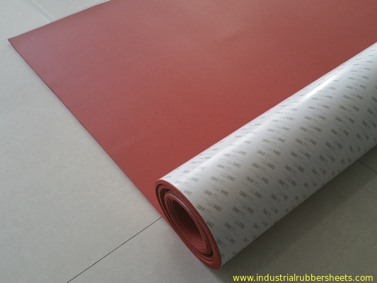 Strato industriale della gomma espansa del silicone del vergine del grado 100% con rosso adesivo di 3M della protezione