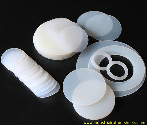 Commestibile la rondella traslucida e bianca del silicone, guarnizione del silicone, guarnizione del silicone, anello del silicone