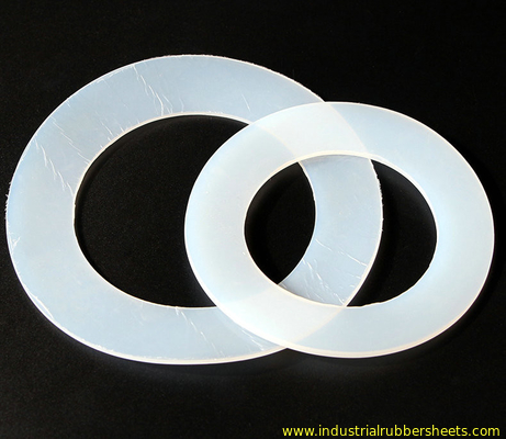 Commestibile la rondella traslucida e bianca del silicone, guarnizione del silicone, guarnizione del silicone, anello del silicone