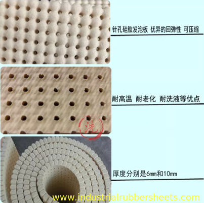 200psi Tensile Strength Perforated Silicone Foam Sheet with Double Impression Fabric Surface for Ironing Tables