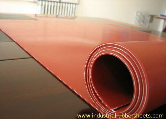 Carta di gomma di silicone resistente al calore rosso scuro rinforzata con tessuto 1PLY