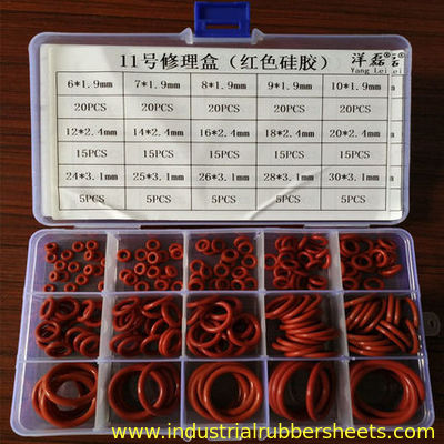 Materiale vergine del silicone del corredo della guarnizione del giunto circolare di colore rosso/piccolo corredo del giunto circolare